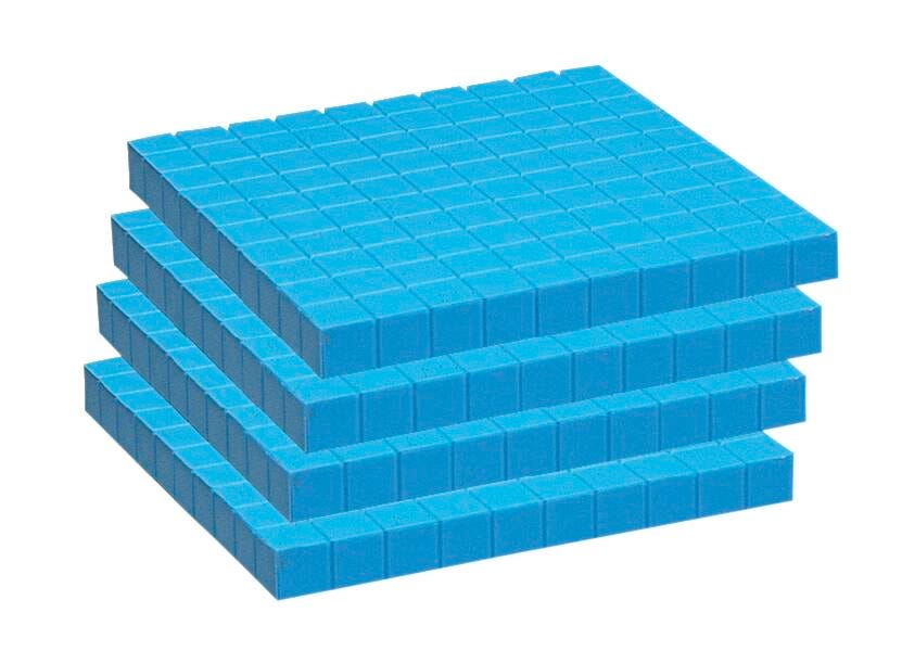 Achieve It! Base 10 Components Plastic Flats, Blue, Pack of 10, Item Number 2105046